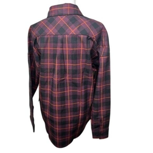 Dickies Womens Bakerhill Oversized Black Plaid Button-Up Shirt Long Sleeve Small - Picture 9 of 15